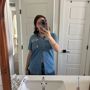 Embroidered Denim Shirt